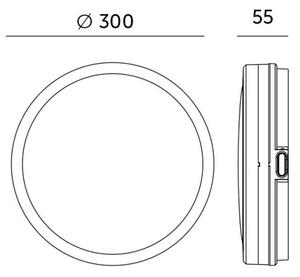 LED Плафон за баня със сензор LED/18W/230V Ø 30 см черен + д.у