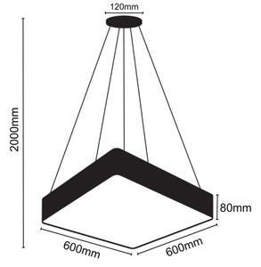 LED Пендел LED/65W/230V 4000K 60x60 см