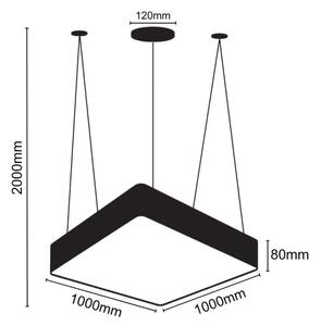 LED Пендел LED/170W/230V 4000K 100x100 см