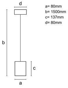 Пендел 1xGU10/10W/230V пепел/масивнo дървo черен