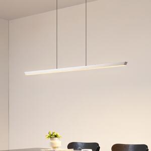 Lucande LED висяща лампа Solvar, 117 cm, сребриста, CCT, с регулируема яркост, Затъмняване, Металик, Дневна/трапезария, Метал, Модерен