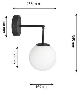 Аплик MOON 1xE27/15W/230V черен