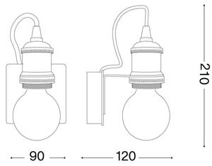 Ideal Lux - Аплик FRIDA 1xE27/60W/230V меден