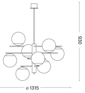 Ideal Lux - Висящ полилей GOURMET 9xE14/28W/230V