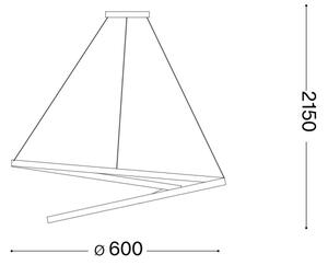 Ideal Lux - LED Пендел OZ LED/48W/230V Ø 60 cm черен