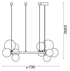 Ideal Lux - LED Пендел PERLAGE 11xG9/3W/230V черен