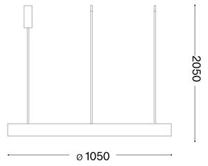 Ideal Lux - LED Пендел GEMINI LED/82W/230V Ø 105 cm златист