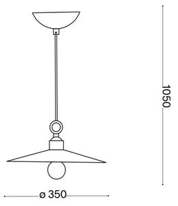 Ideal Lux - Пендел CANTINA 1xE27/42W/230V Ø 35 см меден