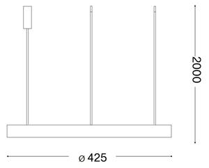 Ideal Lux - LED Пендел GEMINI LED/38W/230V Ø 42,5 cm черен