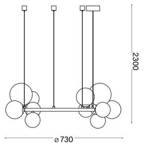 Ideal Lux - LED Пендел PERLAGE 11xG9/3W/230V златист