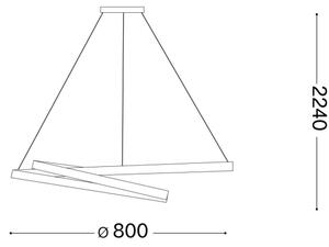 Ideal Lux - LED Пендел OZ LED/55W/230V Ø 80 cm златист