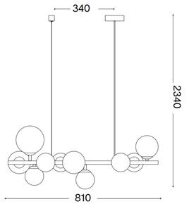 Ideal Lux - LED Пендел PERLAGE 10xG9/3W/230V черен