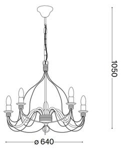 Ideal Lux - Пендел CORTE 5xE14/40W/230V