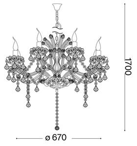 Ideal Lux - Кристален пендел NAPOLEON 8xE14/40W/230V