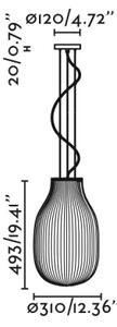 FARO 28300 - Пендел ISABELLE 1xE27/15W/230V Ø 31 см бял