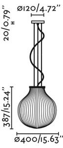 FARO 28301 - Пендел ISABELLE 1xE27/15W/230V Ø 40 см бял