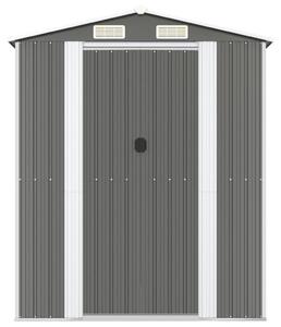 VidaXL Градинска барака светлосива 192x440x223 см поцинкована стомана