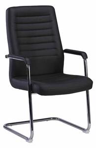 Посетителски стол RFG Sit M (B-79/BLACK/1PC), до 120кг, еко кожа, черен