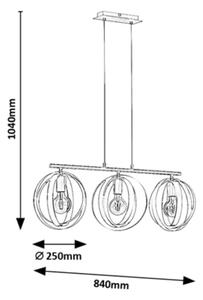 Rabalux 5361 - Висящ полилей CORTADO 3xE27/40W/230V