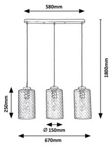 Rabalux - Висящ полилей 3xE27/40W/230V