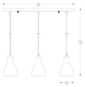 Zuma Line A8102-3A - Пендел MORA 3xE27/40W/230V антрацит