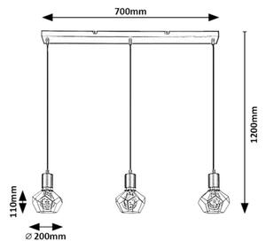 Rabalux 72242 - Пендел FRAN 3xE27/40W/230V