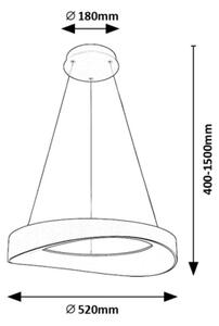 Rabalux 72236 - LED Пендел ILIANA LED/56W/230V 3000K сребрист