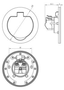 Solight 5B324 - Екстериорен вграден под контакт IP55 кръгъл