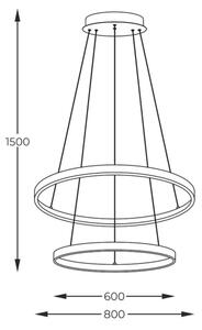 Zuma Line 2023200-BK - LED Пендел BRENO LED/60W/230V 3000/4000/6000K