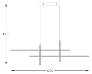 Zuma Line 22008P-BK/GD - LED Пендел EDGE LED/42W/230V 3000/4000/6000K