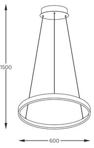 Zuma Line 2023201-BK60 - LED Пендел BRENO LED/28W/230V 3000/4000/6000K