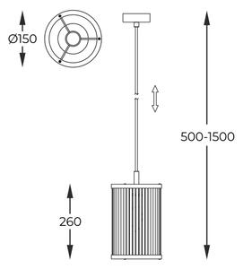 Zuma Line P0528-01F-V6AC - Пендел SERGIO 1xE14/60W/230V златист