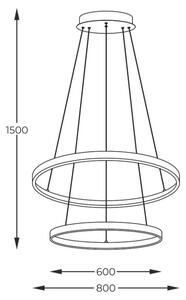 Zuma Line 2023200-GD - LED Пендел BRENO LED/60W/230V 3000/4000/6000K