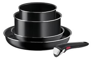 Tefal - Комплект готварски съдове 5 бр. INGENIO EASY COOK & CLEAN BLACK