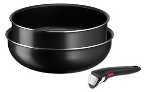 Tefal - К-кт тигани 3 бр. INGENIO EASY COOK & CLEAN BLACK