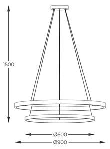 Zuma Line PEN89424-60+90BK-LED Пендел HORIK LED/72W/230V 3000/4000/6000K