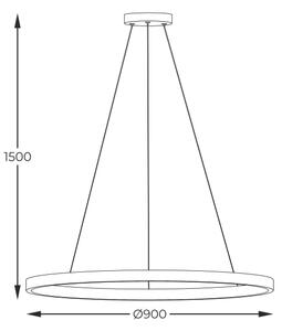 Zuma Line PEN89424-90BK - LED Пендел HORIK LED/40W/230V 3000/4000/6000K