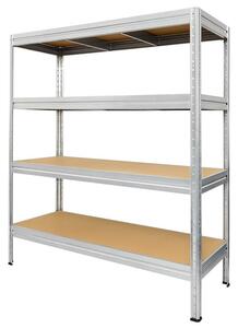 Стелаж Carmen Mega 3580514, 4 бр. рафтове, 177 cm височина, 200 cm ширина, до 500 kg товаропоносимост, метален, сив