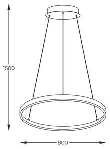 Zuma Line 2023201-GD80 - LED Пендел BRENO LED/36W/230V 3000/4000/6000K