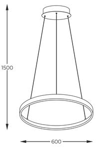 Zuma Line 2023201-GD60 - LED Пендел BRENO LED/28W/230V 3000/4000/6000K