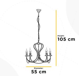 ONLI - Пендел CANDELA 5xE14/6W/230V черен