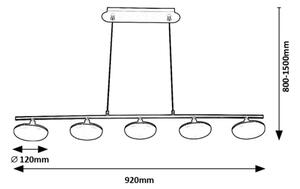 Rabalux 72240 - LED Пендел MADI 5xLED/4W/230V 3000K