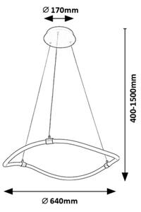 Rabalux 72253 - LED Пендел SERENA LED/34W/230V 4000K