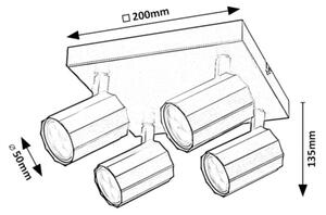 Rabalux 73026 - Спот ROGELIO 4xGU10/5W/230V