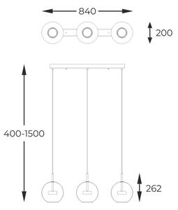 Zuma Line P0428-03J-L4AC - LED Пендел ENCELADUS 3xLED/5W/230V златист