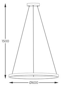 Zuma Line PEN89424-60BK - LED Пендел HORIK LED/32W/230V 3000/4000/6000K