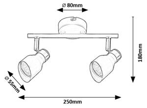 Rabalux 73048 - Спот LILOU 2xGU10/25W/230V