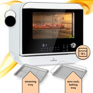 Klarstein Vita Pro, фритюрник с горещ въздух и готвене на пара, 2450 W, 18 литра, 14 програми, резервоар за вода 800 мл