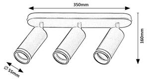 Rabalux 73035 - Спот SENOBIA 3xGU10/35W/230V