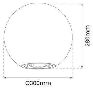 Екстериорна лампа GLOBO 1xE27/60W/230V Ø 30 см IP44